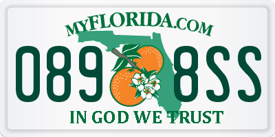 FL license plate 0898SS