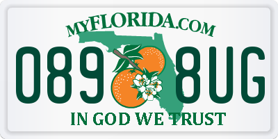 FL license plate 0898UG