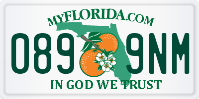 FL license plate 0899NM