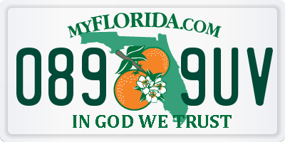 FL license plate 0899UV