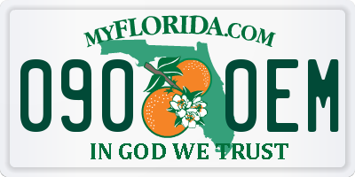 FL license plate 0900EM