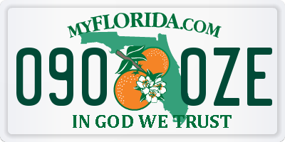 FL license plate 0900ZE