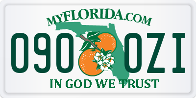 FL license plate 0900ZI