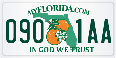 FL license plate 0901AA