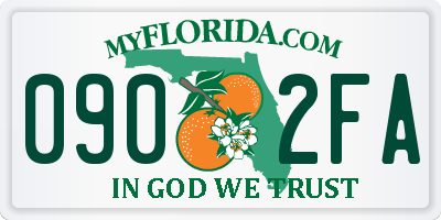 FL license plate 0902FA