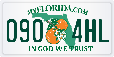 FL license plate 0904HL