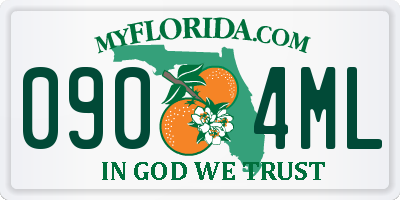 FL license plate 0904ML