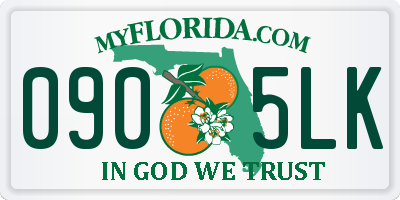 FL license plate 0905LK