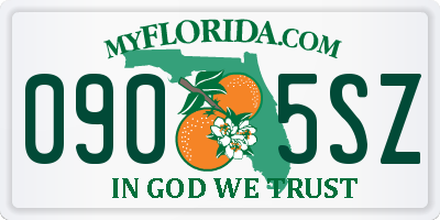 FL license plate 0905SZ