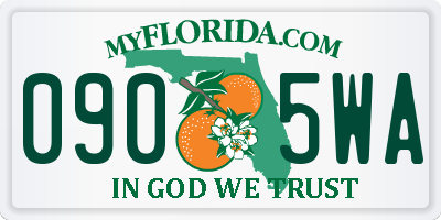 FL license plate 0905WA