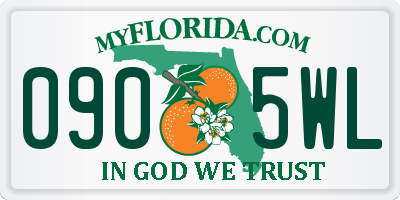 FL license plate 0905WL