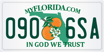 FL license plate 0906SA