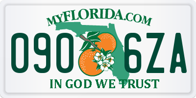 FL license plate 0906ZA