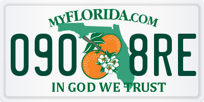 FL license plate 0908RE