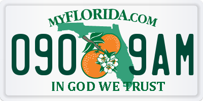 FL license plate 0909AM