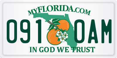FL license plate 0910AM