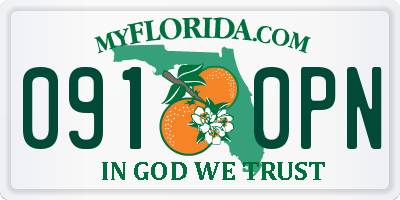 FL license plate 0910PN