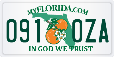 FL license plate 0910ZA