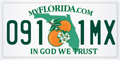 FL license plate 0911MX