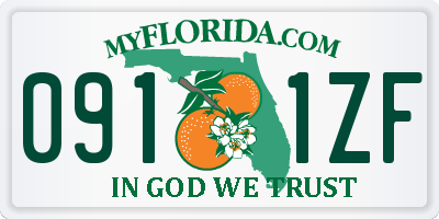FL license plate 0911ZF