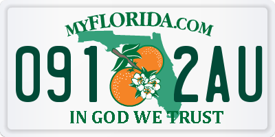 FL license plate 0912AU