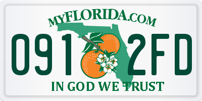 FL license plate 0912FD
