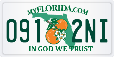 FL license plate 0912NI