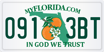 FL license plate 0913BT
