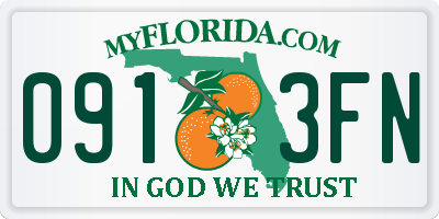 FL license plate 0913FN