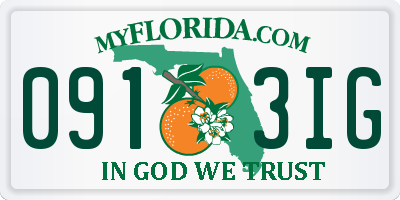 FL license plate 0913IG