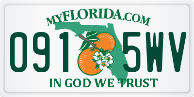 FL license plate 0915WV