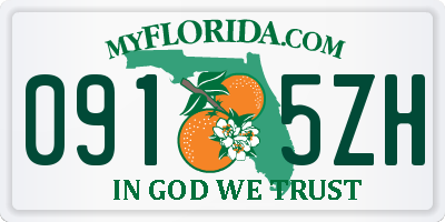 FL license plate 0915ZH