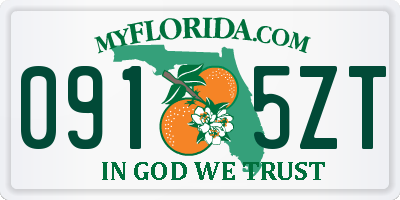 FL license plate 0915ZT