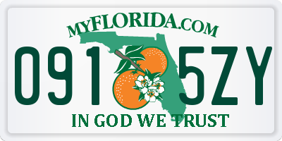 FL license plate 0915ZY