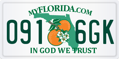 FL license plate 0916GK