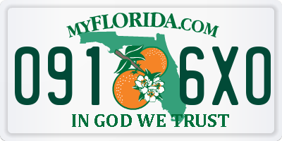 FL license plate 0916XO