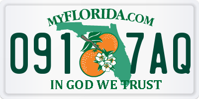 FL license plate 0917AQ