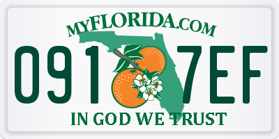 FL license plate 0917EF