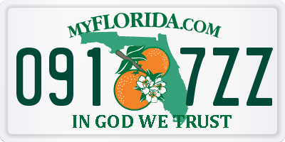 FL license plate 0917ZZ