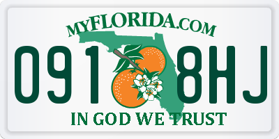 FL license plate 0918HJ