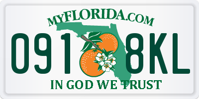 FL license plate 0918KL
