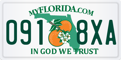 FL license plate 0918XA