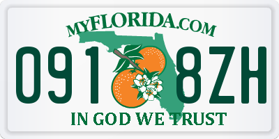 FL license plate 0918ZH