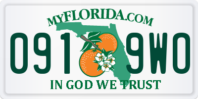 FL license plate 0919WO