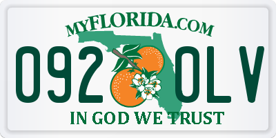 FL license plate 0920LV