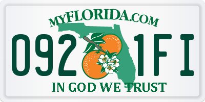 FL license plate 0921FI
