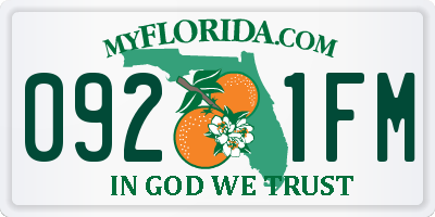 FL license plate 0921FM