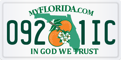 FL license plate 0921IC