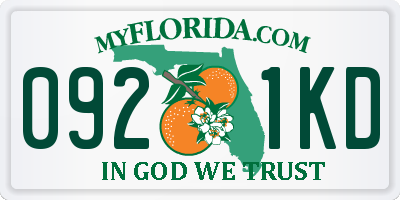 FL license plate 0921KD