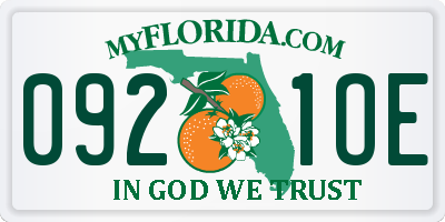 FL license plate 0921OE